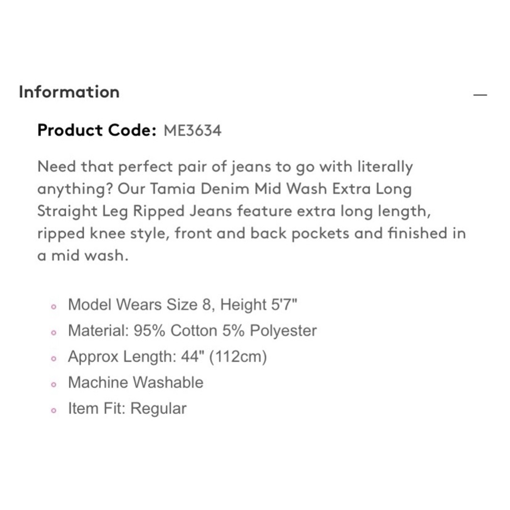 Missy Empire Mid Wash Straight Leg Jean - Picture 5 of 7